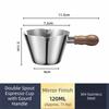 Stainless Steel Espresso Measuring Cup 120ml Unbreakable Small Extraction Cup Walnut Handle with Scale Measuring Dosing Cup