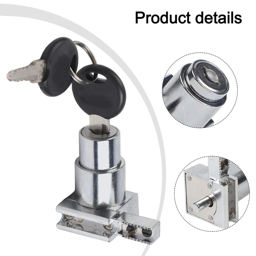 Zinc Alloy Glass Door Lock with Keys for Cabinet Display Showcase Sliding Door Security Lock Fits 5 8mm Glass Panels