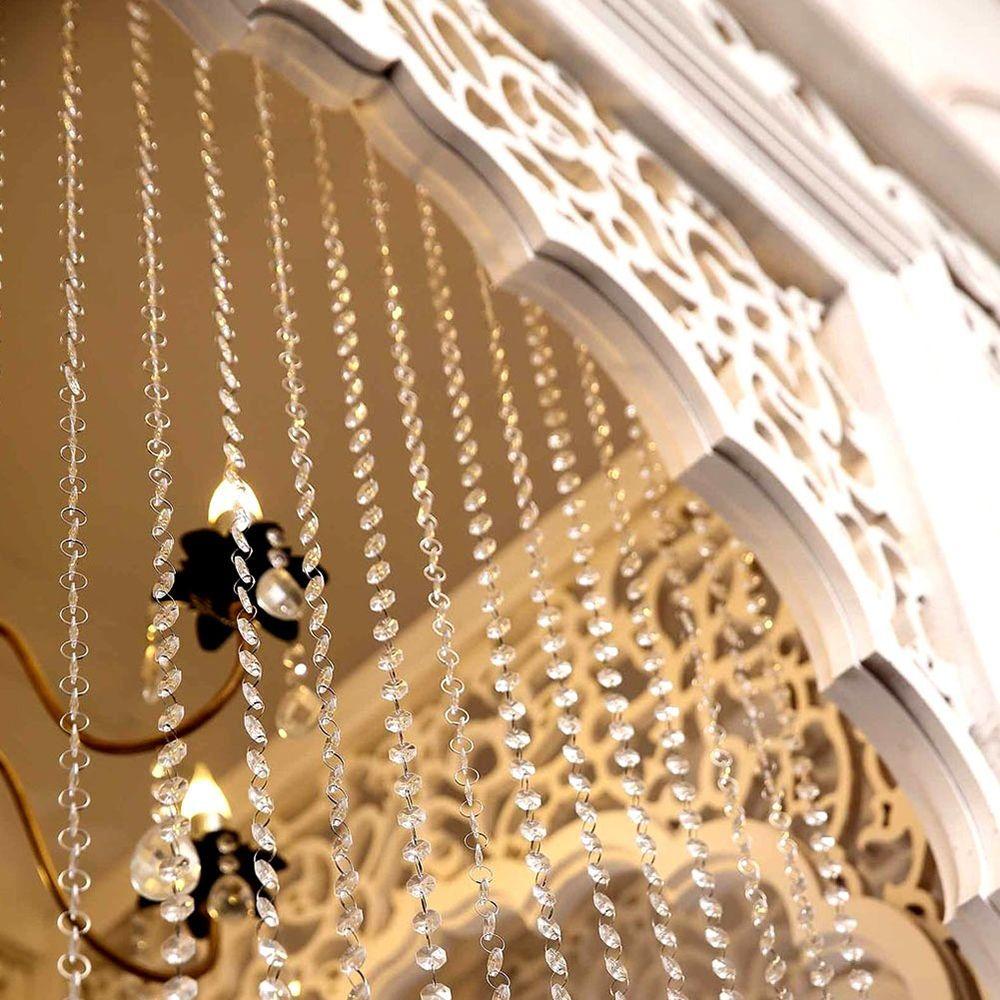 5M Crystal Bead Hanging Pendant DIY Octagonal Acrylic Bead Curtain Delicate Crystal Bead Garland Wedding Decoration