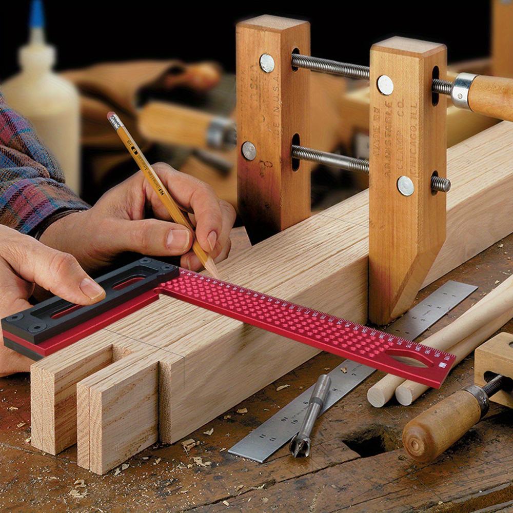Woodworking Scriber LType Ruler Hole Positioning Scribing Gauge Aluminum Alloy Imperial Measuring
