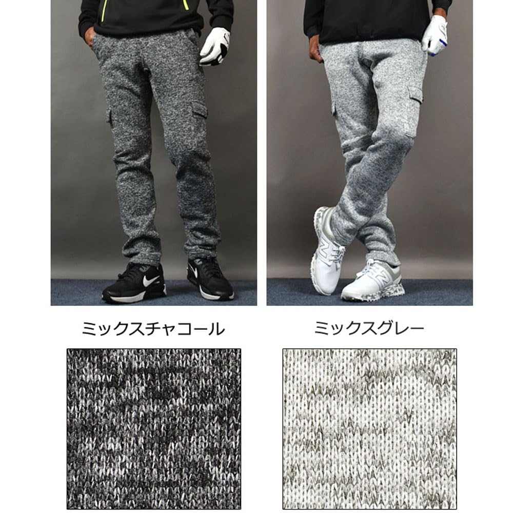 COMON GOLF Cargo Cold Sliver Plus Mix M Men's Pants, Fleece-Lined, Stretch, Weather, Knit, Warm, Fall/Winter, Sizes, CG-NF52202, Gray,