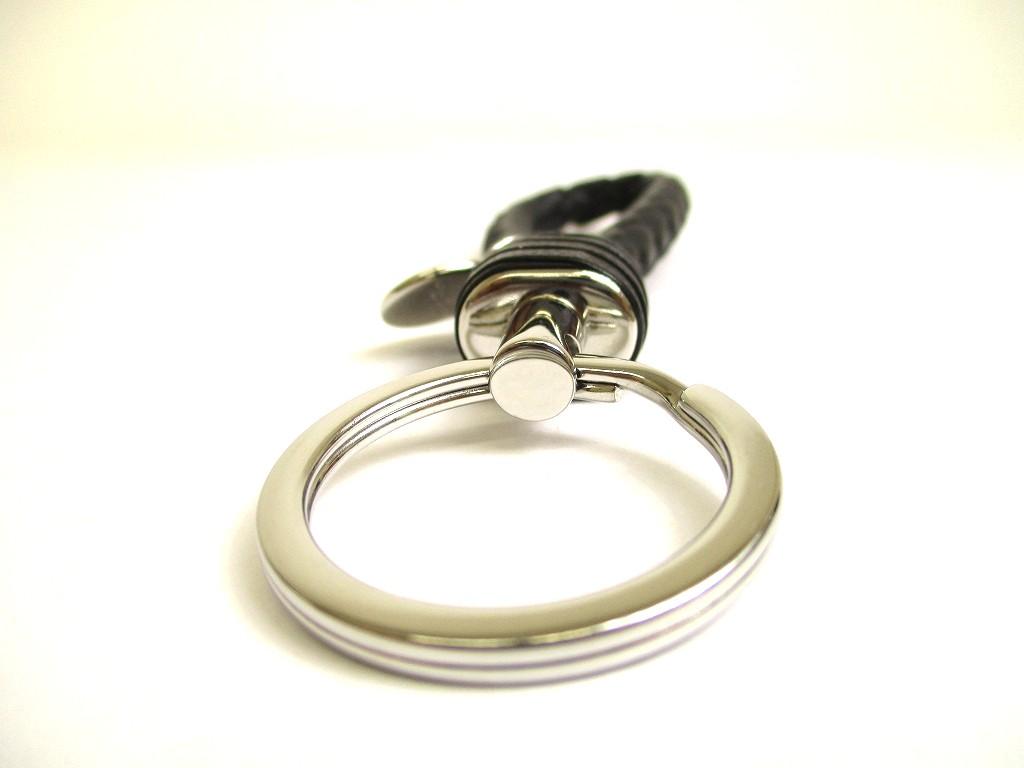 Authentic BOTTEGA BENETA Intrecciato Black Leather Key Chain Key Holder #a707  Refurbished