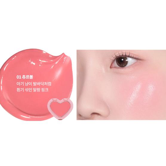 AOU GLOWY CREAM BLUSH 2.3g (8ЦВЕТОВ) #01 CHURU CHEEKS
