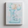 Poster Letter "I" With Balloons And Elephant Poster Letter "I" With Balloons And Elephant, 30X40 Cm, Frame Wooden Light Oak, Paper Matte 230 Gsm