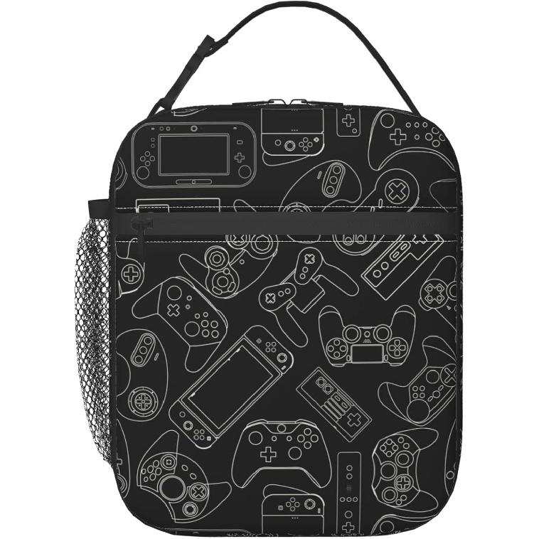 Video Game Controller Insulated Lunch Bag - Reusable Lunch Box - Portable Lunch Tote For Women Men And Kids