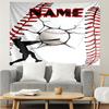 Custom Name Baseball Print Tapestry, Backdrop, Easy Setup, Ideal for Bedroom, Office & Living Room, with Aesthetic Wall Hanging Decor.