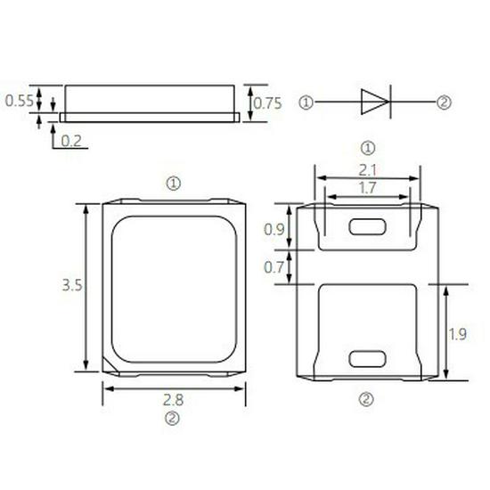 2835 UV LED for Disinfection, Sterilization, Curing, & Money Detection - 0.2W/0.5W Purple Light