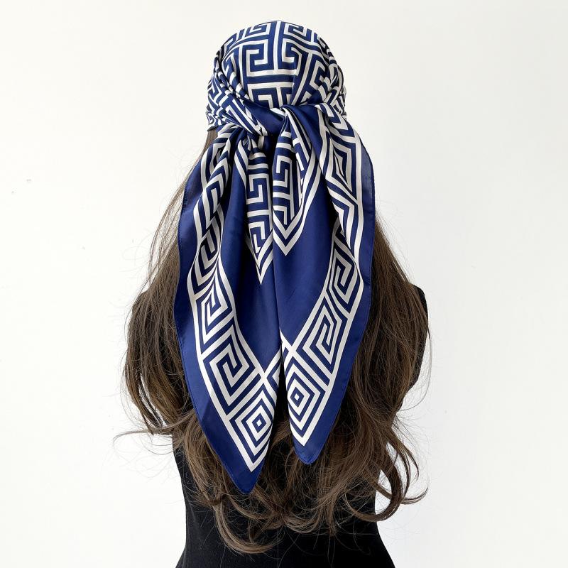 Headscarf Silk Scarf 90cm Women's Headscarf New Versatile Satin Thin Large Square Scarf