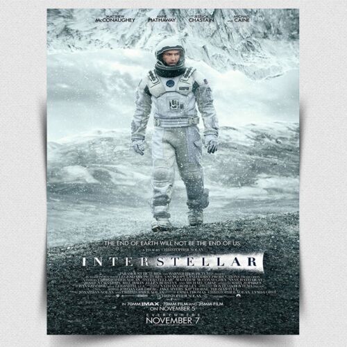 Interstellar METAL SIGN PLAQUE Retro Film Movie Advert poster print decorAluminum 20x30cm(7.8x11.8inch)