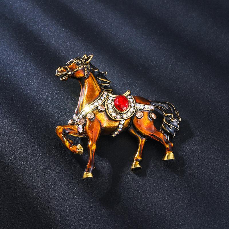 Enamel Horse Brooches For Women Animal Pins Casual Party Accessories   Gifts Friends Decorations