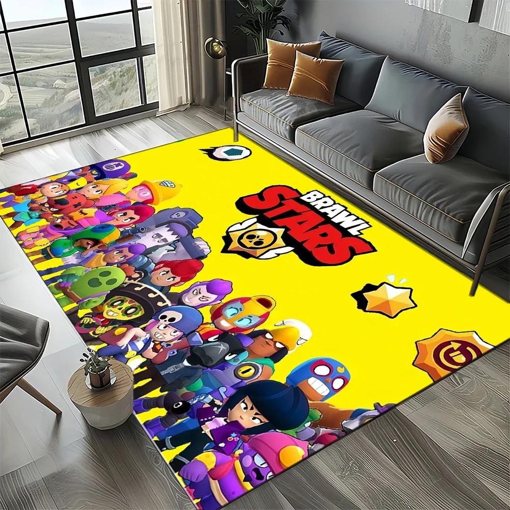 2025 New Style Brawlls Game Cartoon Game Carpet Rug for Living Room Bedroom Home Sofa Decoration,Kids Non-slip Floor Mat