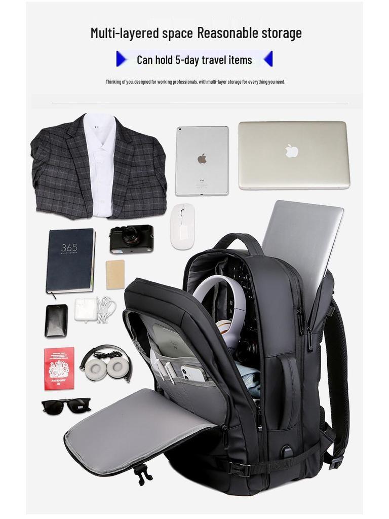 Expandable Waterproof Multi-Function Laptop Backpack for Commuting and Business