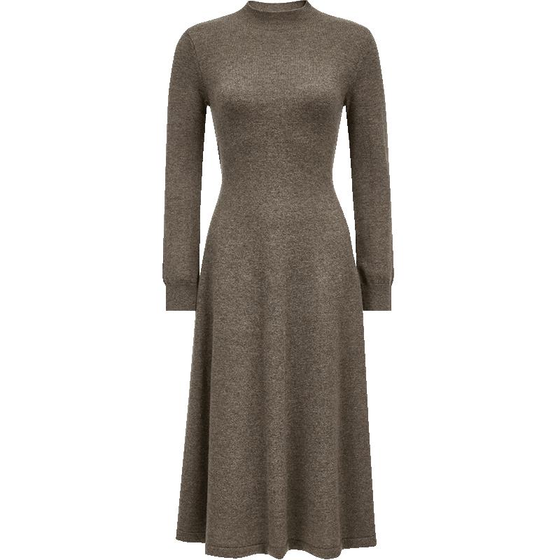 

VEROMODA Wool Blend Stand-Collar Knit A-Line Dress M