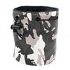 Camo Golf Ball Bag Bucket Design Drawstring Golf Pouch Faux Leather Portable Golf Ball Carrier Bag for Men Women