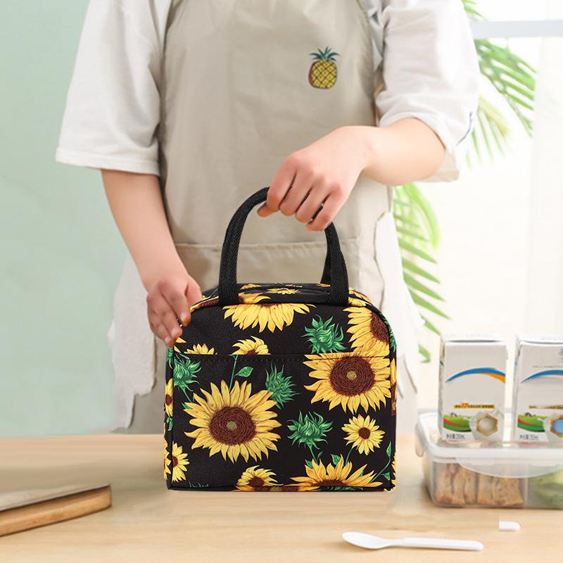 Digital Printed Pattern Insulated Bag Lunch Bag Handheld Aluminum Foil Ice Bag Lunch Storage Bento Bag Fresh-Keeping Bag