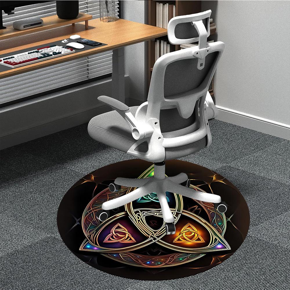 1pc Celtic Knot Office Round Area Rug, Indoor Mat Suitable For Office, Under Office Chairs Bedroom Living Room Home Decor, Room Deco