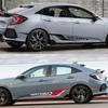 2PCS Car Door Side Stickers Waterproof Vinyl Decals Self-adhesive PVC Car Body Decoration Stickers Accessories For Honda Type-R