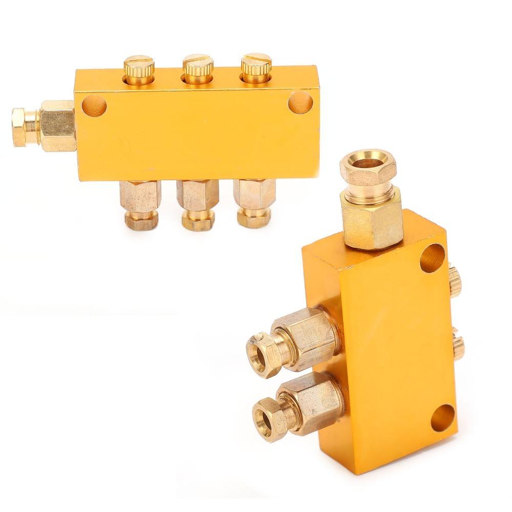 6Mm Inlet Lubrication System Brass Material Divider Valve Piston Distributor  Industrial Machinery