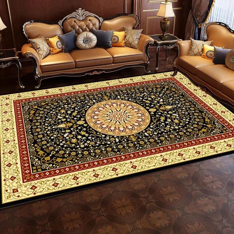 Crystal Pile Vintage Persian Living Room Full Rug Ethnic Style Coffee Table Sofa Mats Bedroom Bed Cloakroom Carpet