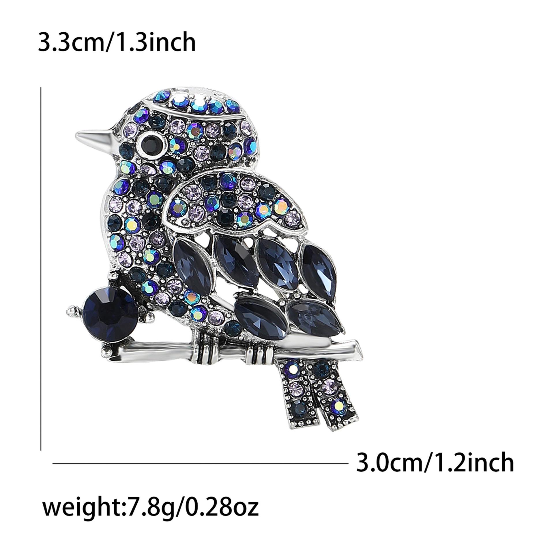 

Изысканная ретро-брошь в виде воробья из сплава со стразами, креативная универсальная женская брошь для корсажа, ювелирное украшение на пальто