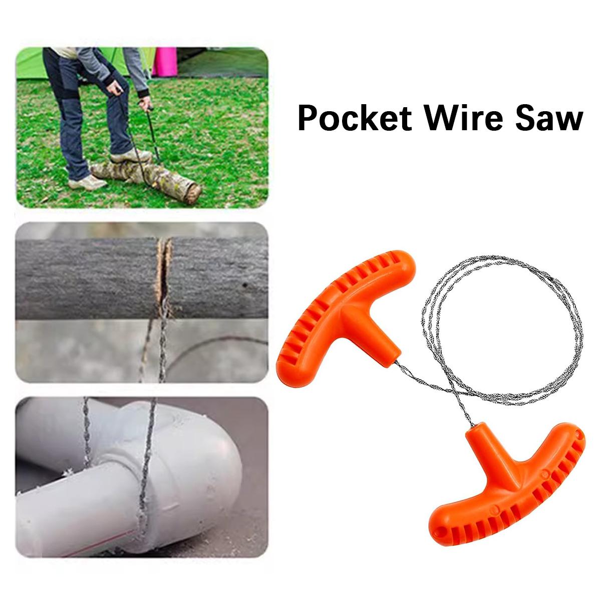 

Pocket Wire Saw, Orange, High-Quality Multi-Functional Mini Wire Saw, for Wood, Plastic, Outdoor Camping Emergency Survival Orange