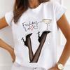 Summer Printed Womens Loose Short Sleeve Tshirt Harajuku Style Polyester Fabric Top Womens Casual Clothing