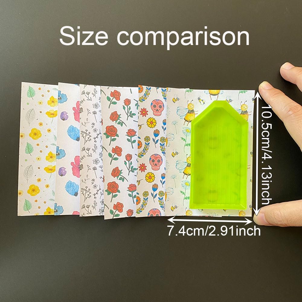 Flower Release Papers for Diamond Painting, Pack of 60 Floral Release Sheets Single Side Paper Cover Replacements for 5D Diamond Art Tool