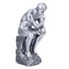 Thinker Statue European Style Resin Character Sculpture Home Office Bookshelf OrnamentSilver