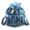 Makelloser Rucksack · Tagesrucksack durchgehend gemustert, Krokodilprägung Leder Zugbeutel Blau Nylon Herren 15/56 Gebraucht