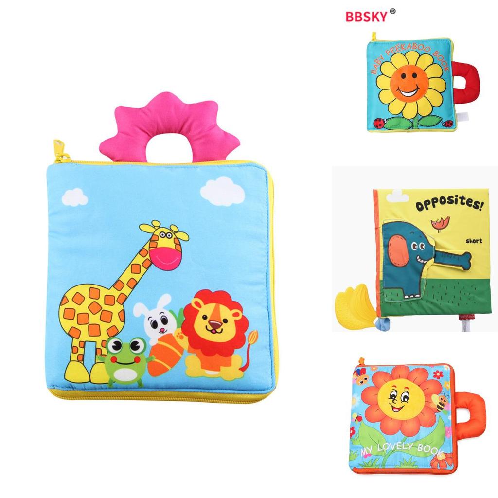 Neues Stoffbuch für Kinder Reißfestes Blumen-Spielzeug Stoffbuch Baby-Spielzeug Frühpädagogisches Stoffbuch