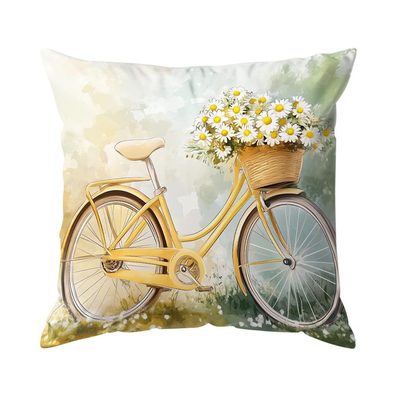 1Pc Yellow Pillow Cover For Home Living Room Bedroom Sofa Office Decorative Flowers Pillowcase Soft Throw Pillows 45*45 Cm
