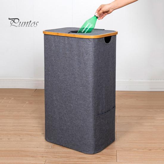 Úložný koš s odnímatelným síťovaným vakem 100L Velkokapacitní koš na prádlo Úložný koš na prádlo s prachotěsným víkem