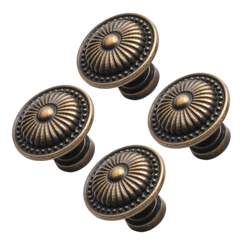 Elegant Drawer Handles Black Handles Modern Antique Knobs Set Of 4pcs Diameter: Approx. 24mm Elegant Design Hard Zinc Alloy