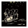 Moomin Tenugui Hand Towel - "Hitoshigoto" (Fireworks) - Snufkin & Little My - Approx. 33x90cm - Japanese Traditional Craft Dyeing - Home Decor