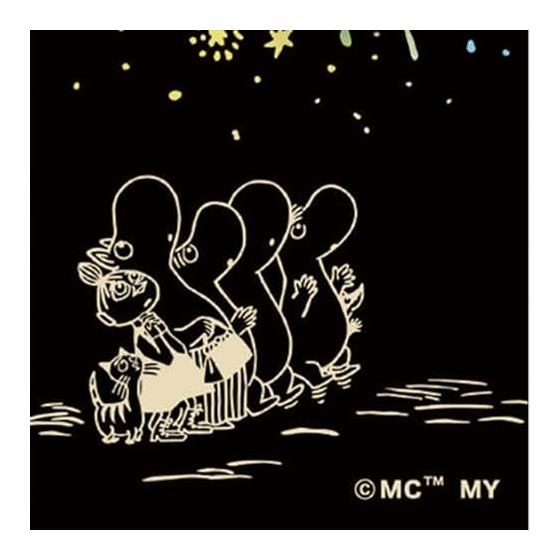 Moomin Tenugui Hand Towel - "Hitoshigoto" (Fireworks) - Snufkin & Little My - Approx. 33x90cm - Japanese Traditional Craft Dyeing - Home Decor