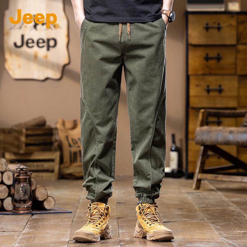JEEP Men's Pure Cotton Tapered Cargo Pants