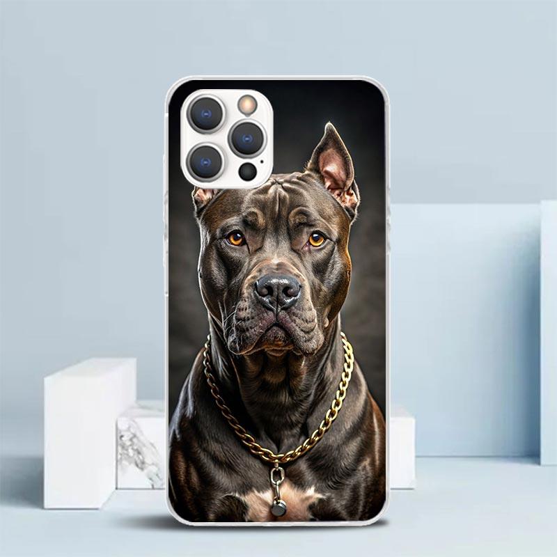 Pit Bull Pet Dog Pitbull Soft Cover for iPhone 16 17 Air 15 14 Pro Max 16E Phone Case 13 Mini 12 11 7 SE 8 Print Pattern Fit Cas
