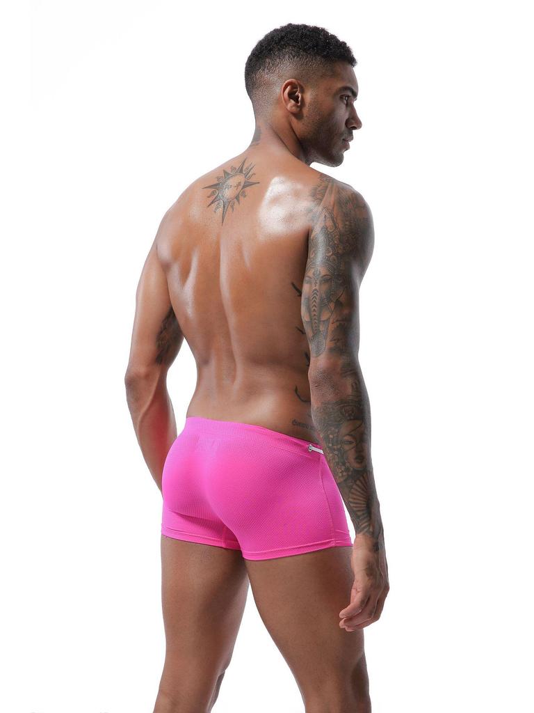 Men's Low-Waist Waterproof Swim Trunks - Drawstring Nylon Square Leg Design for European and American Markets
