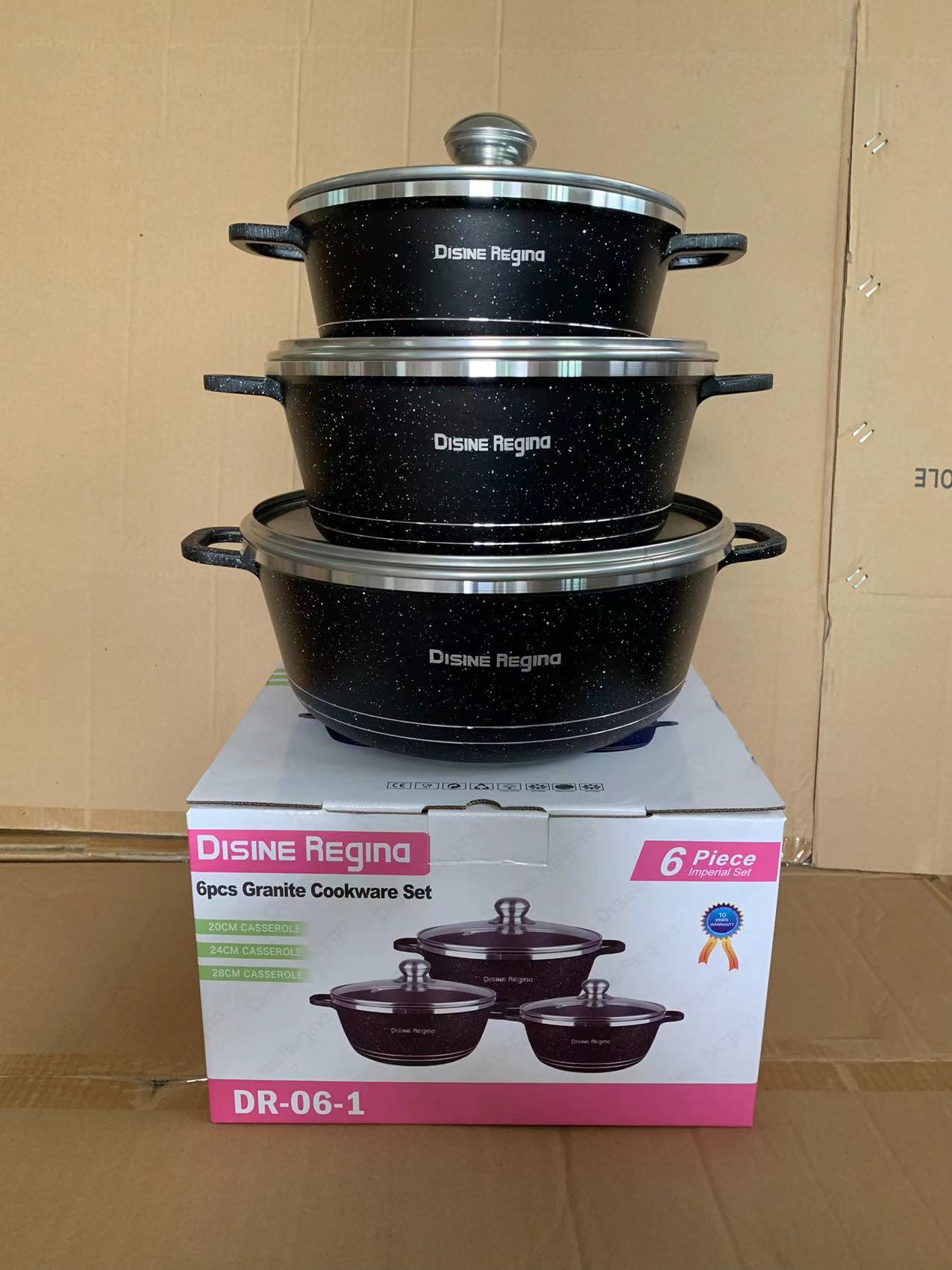 6pc American Cookware Set 20cm 24cm 28cm Aluminum Induction Pots German Quality Eco-Friendly Kitchenware 6pieces Cookware Set