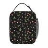 Themed Black Eiffel Iron Tower Design Insulated Lunch Bag for Women Kids Portable Food Boxes Thermal Lunch Box Tote