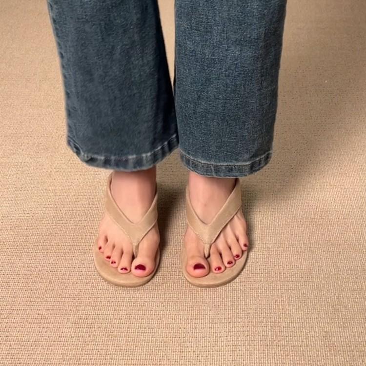 

Xia round head wedge pinch feet women s flip-flops casual fashion high heel sandals slippers 41 хакі