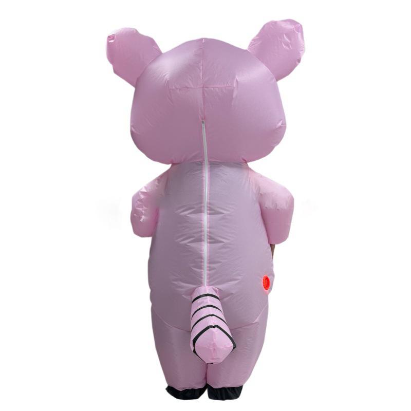 Aufblasbares Waschbär-Kostüm, pink, für Erwachsene