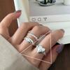 925 Sterling Silve Moonstone Irregular Ring for Women Party Gift Adjustabler Personality Korean Dropshipping