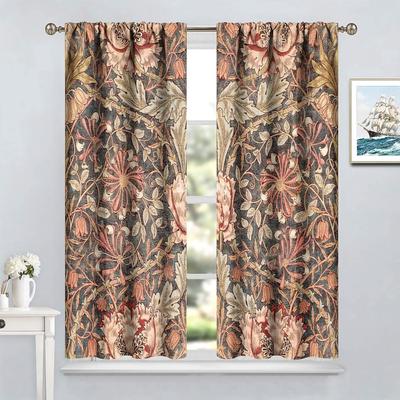 YCness William Morris Zasłony Kwiatowe Styl Artystyczny Akwarelowe Kwiaty Vintage Dekoracja Okien do Sypialni Salonu Zasłony