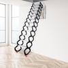12 Steps Wall Mounted Ladder Attic Loft Stairs Corrosion-resistant Folding Telescopic Stairs W/ Anti-slip feet & Safe Handrails