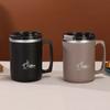 Stainless Steel Milk Coffee Cup with Handle, Double-layer Vacuum Travel Cup Suitable for Home Office Travel and Camping