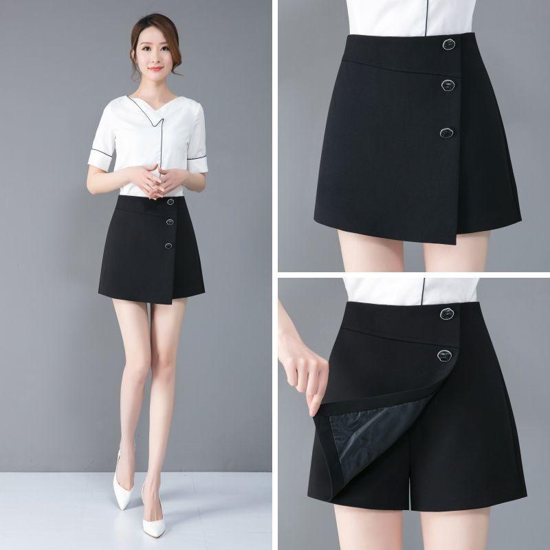 Všestranný komplet kraťasů a sukně s vysokým pasem, ležérní volné oblečení