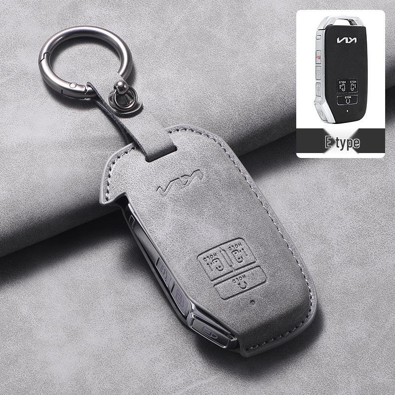 Kia Carnival 2021 Overseas Model Key Cover: Metal Remote Shell with Lambskin