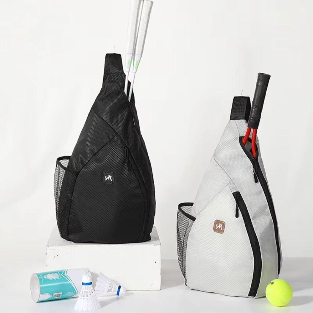 Side Pocket Badminton Racket Bag Large Capacity Tennis Should Bag Sports Sling Bag Outdoor Sport