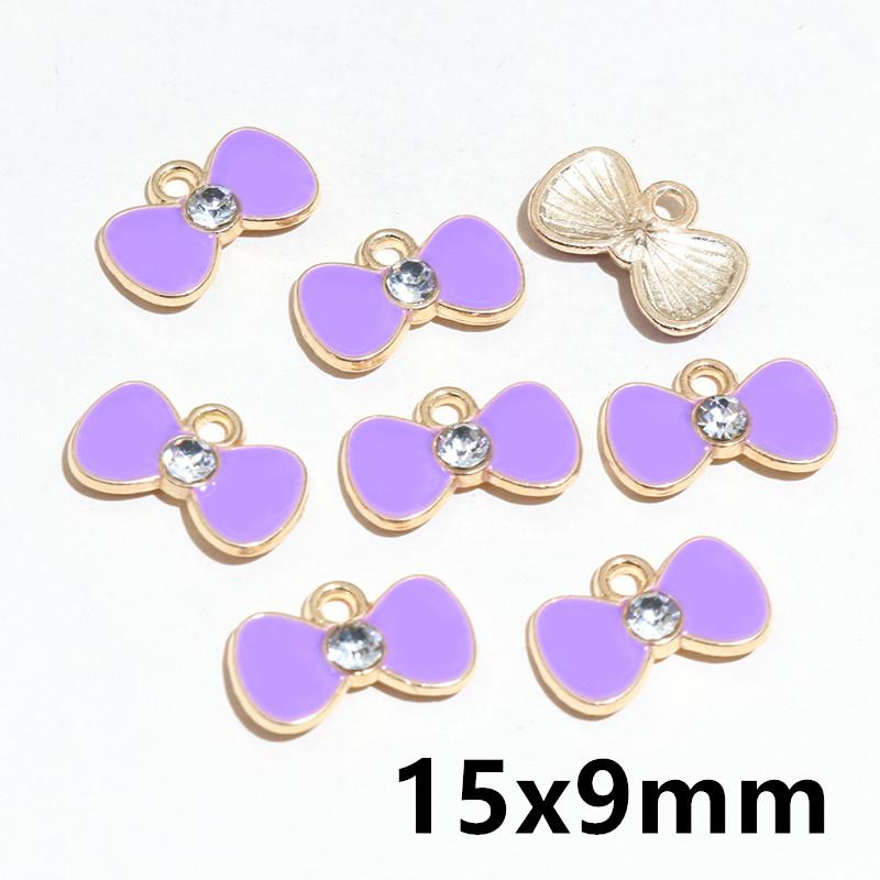 20pcs Enamel Charms Pendants Butterfly Flower Bow Mushroom Shape DIY Jewelry Making Accessories for Earrings Necklace Bracelets